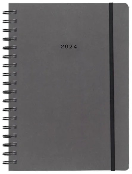 Next ημερολόγιο 2025 Natural ημερήσιο σπιράλ γκρι σκούρο με λάστιχο 12x17εκ.  τμχ.