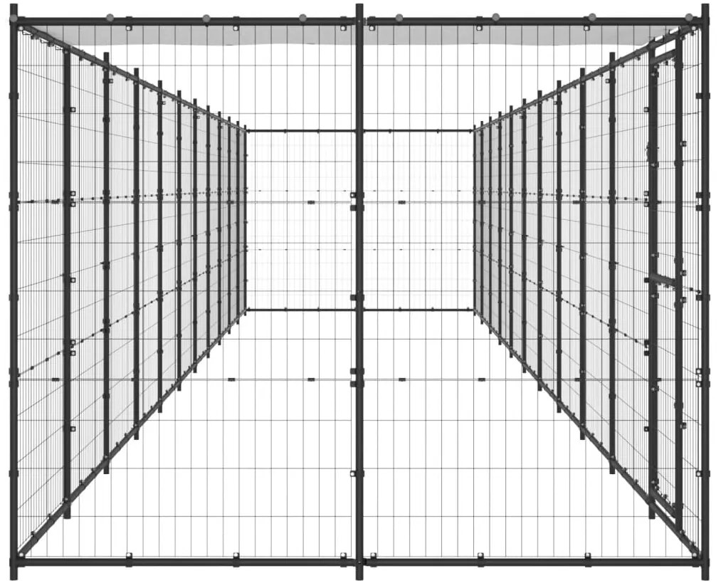 vidaXL Κλουβί Σκύλου Εξωτ. Χώρου με Στέγαστρο 26,62 μ² από Ατσάλι