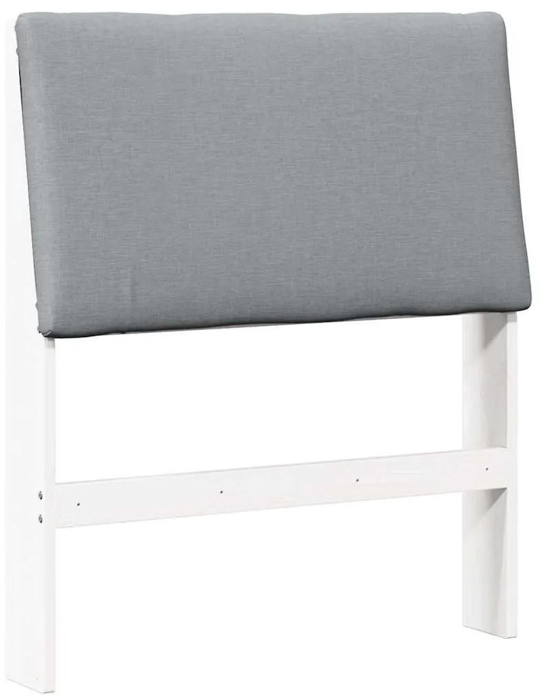 vidaXL Ταπετσαρισμένο κεφαλάρι Ανοιχτό γκρι 80 cm Στερεά ξυλεία πεύκου