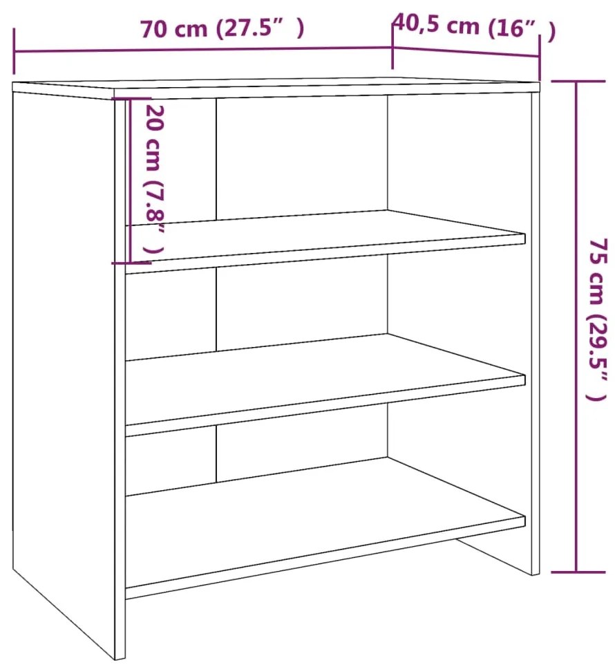 vidaXL Ντουλάπι Καπνιστή Δρυς 70x40,5x75 εκ. από Επεξεργασμένο Ξύλο