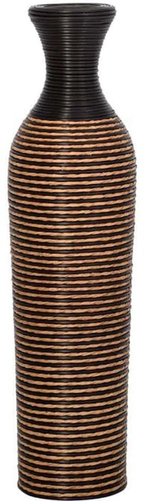 Βάζο 374-225-610 70cm Natural-Black Rattan,Τεχνόδερμα