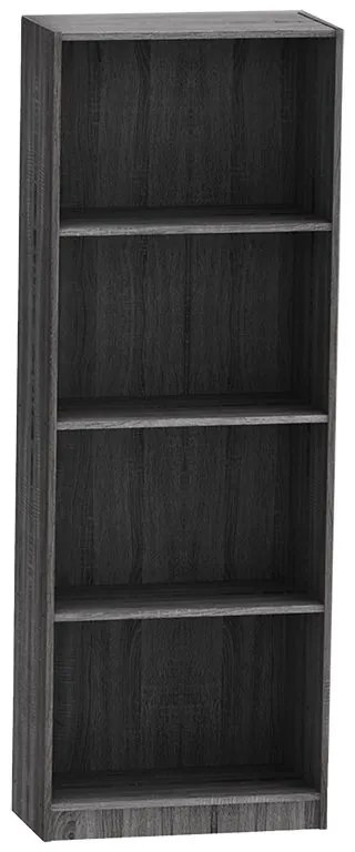 Βιβλιοθήκη Presley pakoworld σε ανθρακί-wenge απόχρωση 60x30x167εκ