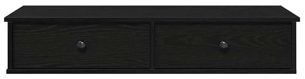 Ράφι τοίχου με συρτάρια Μαύρο 100x37,5x19 cm Ξύλινη κατασκευή - Μαύρο