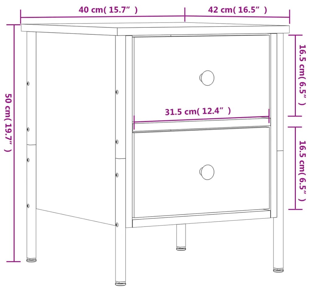 ΚΟΜΟΔΙΝΑ 2 ΤΕΜ. ΜΑΥΡΑ 40 X 42 X 50 ΕΚ. ΑΠΟ ΕΠΕΞΕΡΓΑΣΜΕΝΟ ΞΥΛΟ 825984