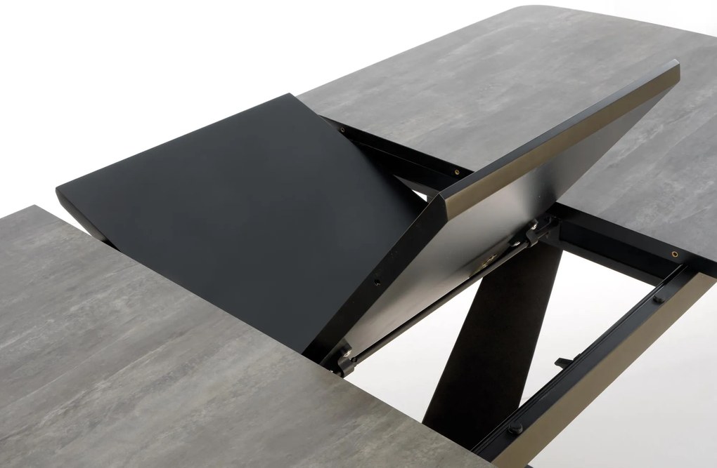 VINSTON extension table, color: top - dark grey / black, legs - black DIOMMI V-CH-VINSTON-ST