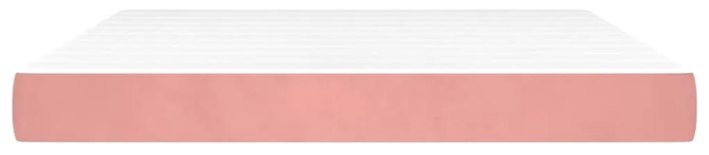 vidaXL Στρώμα με Pocket Springs Ροζ 180x200x20 εκ. Βελούδινο