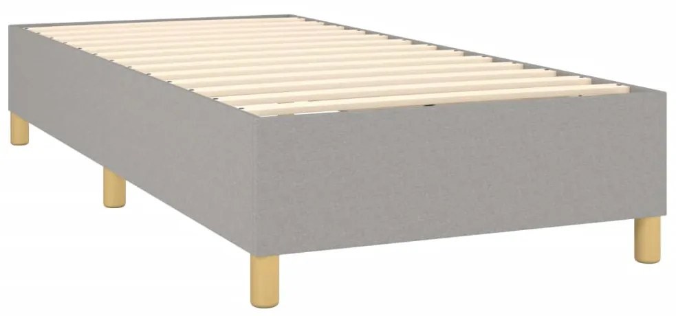 vidaXL Κρεβάτι Boxspring με Στρώμα &amp; LED Αν.Γκρι 90x200 εκ. Υφασμάτινο