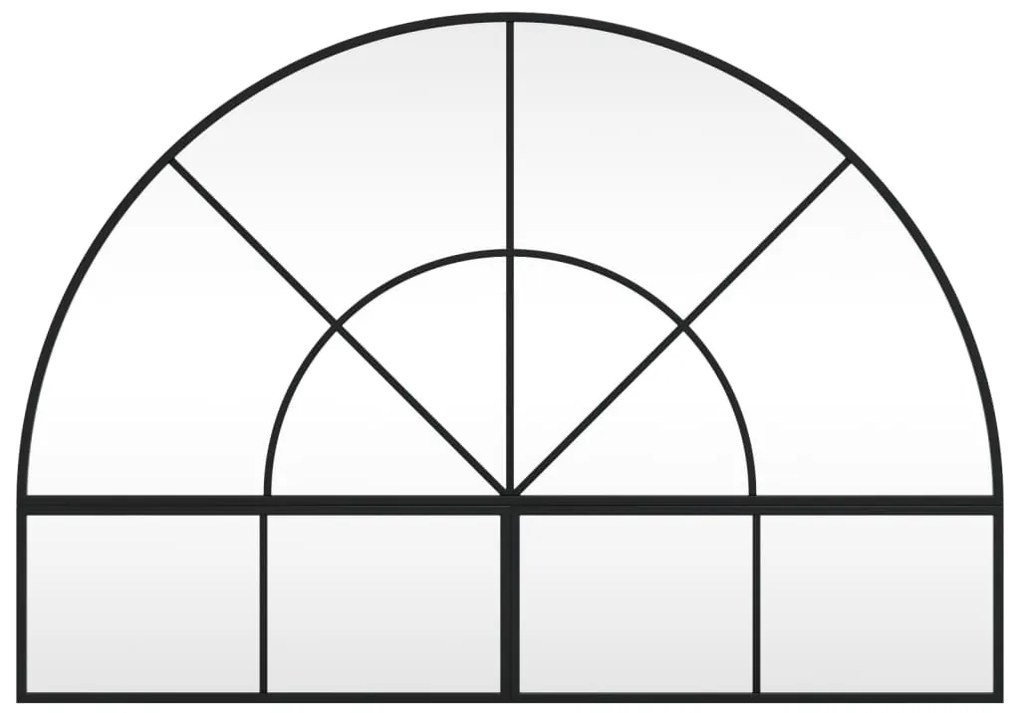 vidaXL Καθρέφτης Τοίχου Αψίδα Μαύρος 100x70 εκ. από Σίδερο