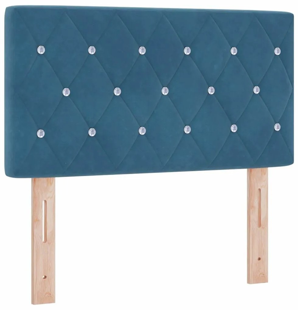 vidaXL LED κεφαλάρι με φώτα λωρίδας LED Σκούρο Μπλε 80 cm Πολυεστέρας