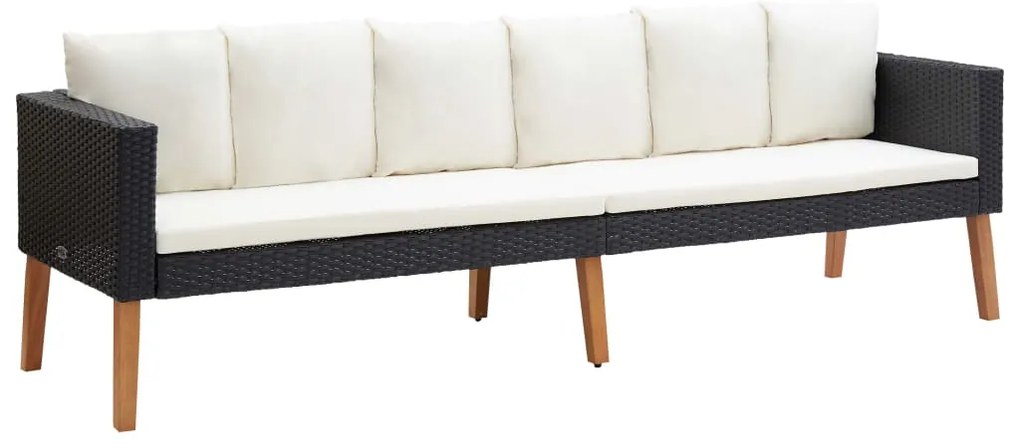 vidaXL Σαλόνι Κήπου 4 Τεμαχίων Μαύρο από Συνθετικό Ρατάν με Μαξιλάρια