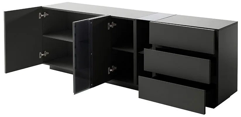 Χαμηλός Μπουφές Σκούρο Γκρι 200x42x67 cm