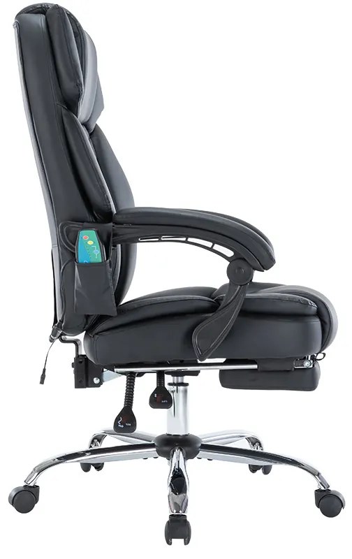 Καρέκλα γραφείου διευθυντή Thrive pakoworld Premium Quality μηχανισμός massage-θερμαινόμενη πλάτη pu μαύρο
