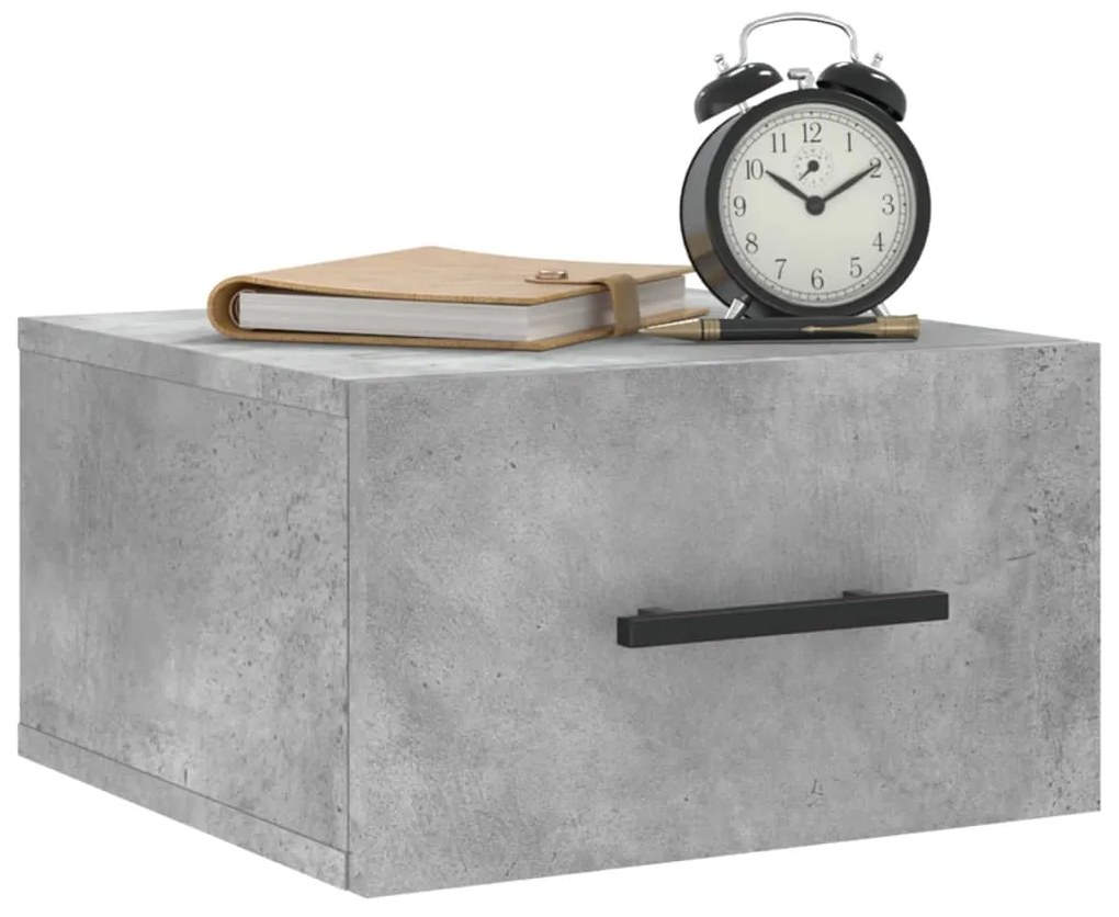 vidaXL Κομοδίνο Επιτοίχιο Γκρι Σκυροδέματος 35 x 35 x 20 εκ.