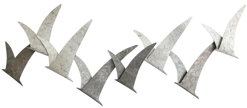 Διακοσμητικό τοίχου C7553 Μεταλλικό Λευκό - Γκρί 92.1x41.9x4.4εκ. 92.1x41.9x4.4 εκ.