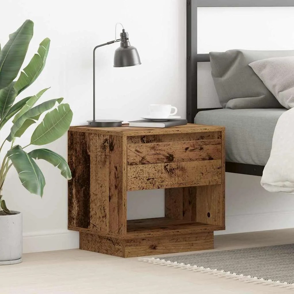 vidaXL Κομοδίνο Παλαιό ξύλο 45 x 34 x 44 εκ Επεξεργασμένο ξύλο