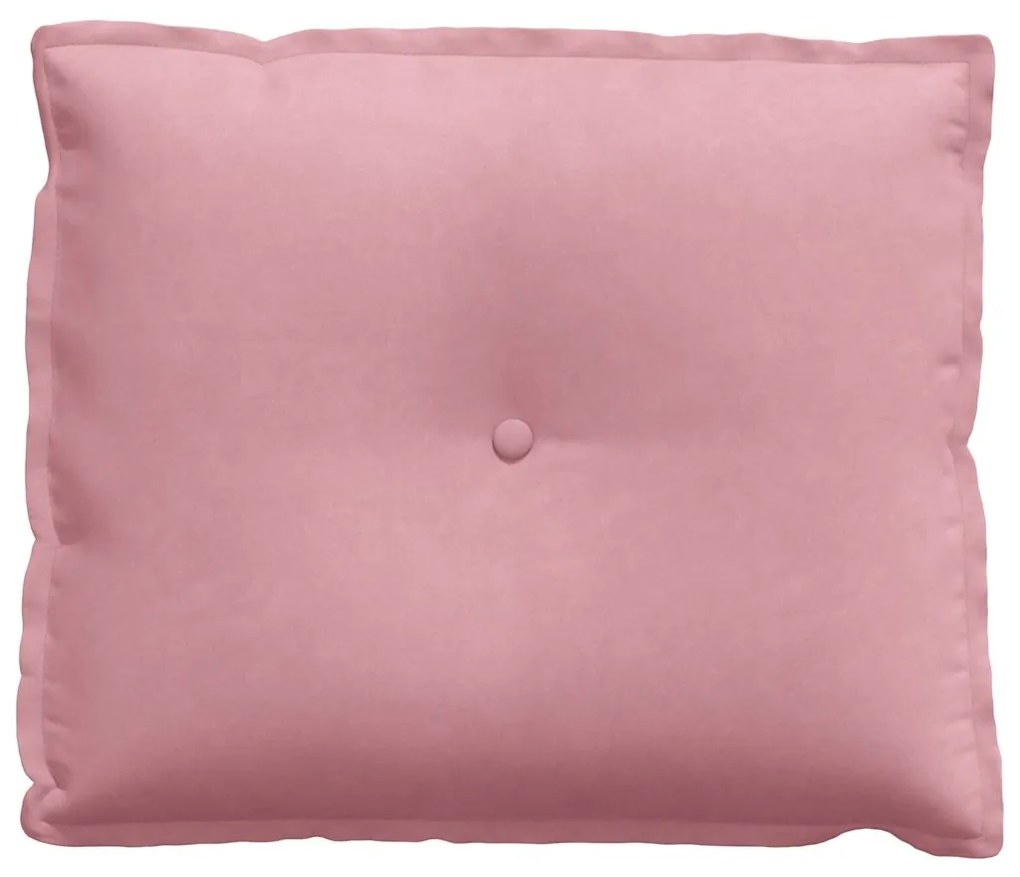 vidaXL Μαξιλάρι Πλάτης Ροζ 60 x 50 cm Υφασμάτινο Κορντουρά