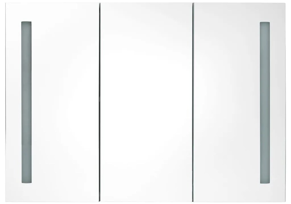 vidaXL Καθρέφτης Μπάνιου με Ντουλάπι &amp; LED Γυαλ. Μαύρο 89x14x62 εκ.