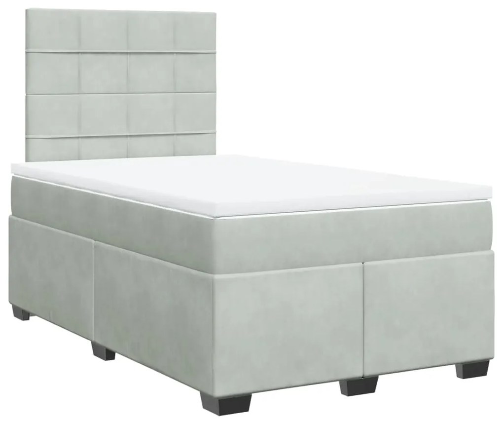 ΚΡΕΒΑΤΙ BOXSPRING ΜΕ ΣΤΡΩΜΑ ΑΝΟΙΧΤΟ ΓΚΡΙ 120X190 ΕΚ. ΒΕΛΟΥΔΙΝΟ 3290858