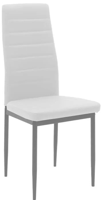 Καρέκλα Parker μέταλλο-PU λευκό-γκρι πόδι 42x48x98εκ 4αδα 42x48x98 εκ.