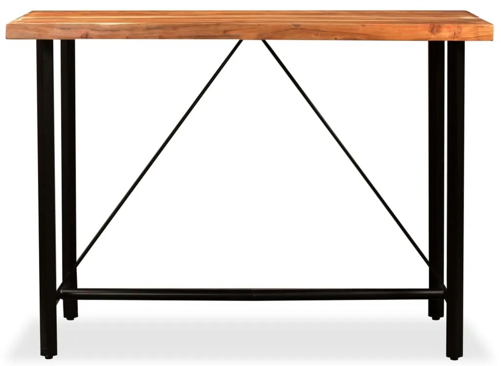 vidaXL Σετ Επίπλων Μπαρ 7 τεμ. Ξύλο Ακακίας/Γνήσιο Δέρμα/Καραβόπανο