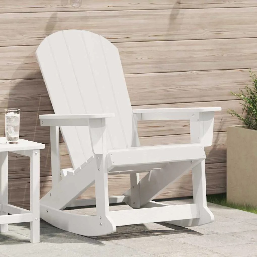 vidaXL Πολυθρόνα Κούνια Adirondack Λευκή 73.5x92x90 cm HDPE