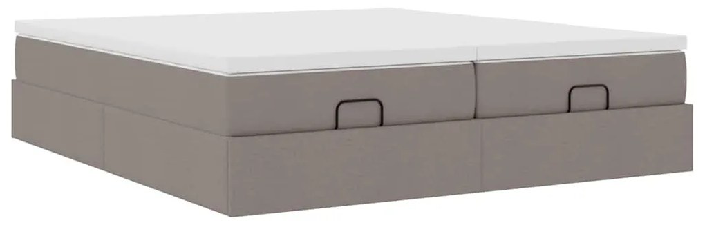 vidaXL Οθωμανικό κρεβάτι με στρώματα Taupe 160x200cm ύφασμα