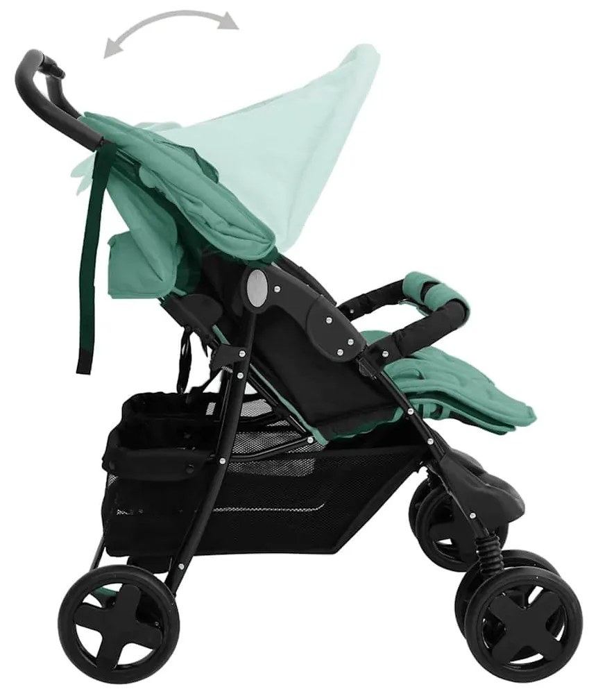 vidaXL Καρότσι Διδύμων Πράσινο Ατσάλινο