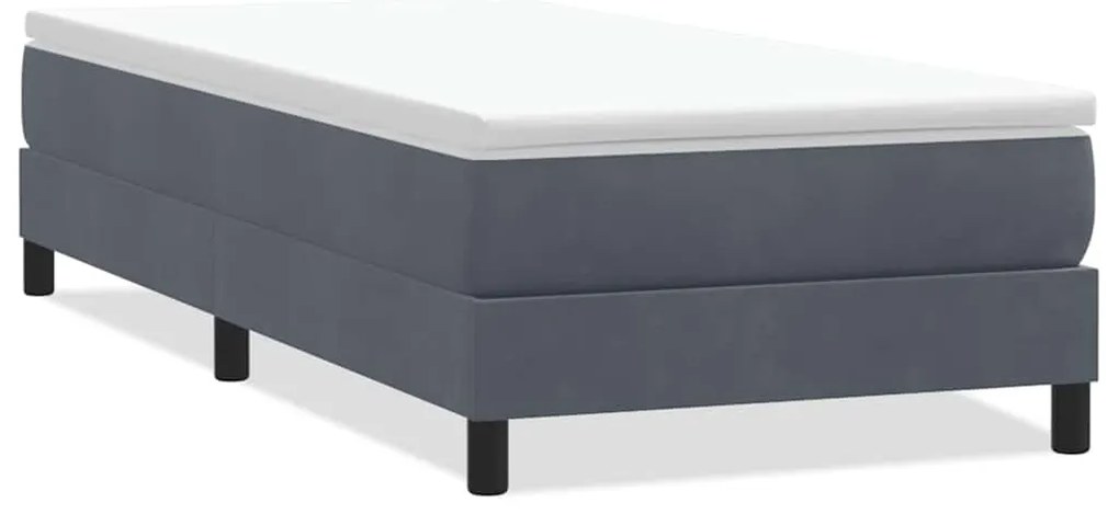 vidaXL Box Spring Κρεβάτι χωρίς στρώμα Σκούρο γκρι 80x210 cm Βελούδινο