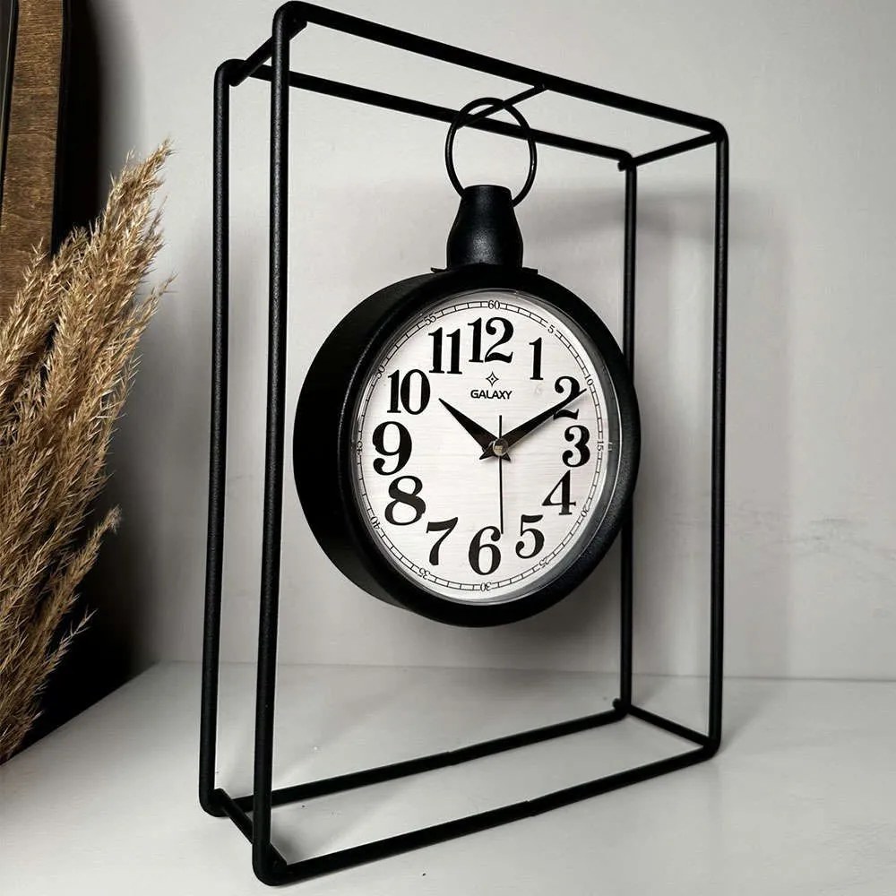 Ρολόι Επιτραπέζιο 901LMN1198 23x32cm Black-White Aberto Design Μέταλλο