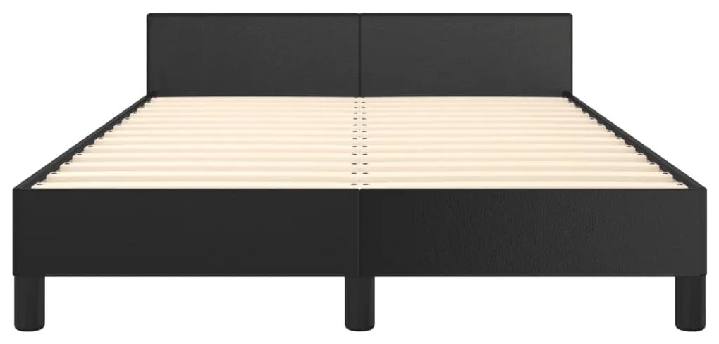 vidaXL Πλαίσιο Κρεβατιού με Κεφαλάρι Μαύρο 120 x 190 εκ. Συνθ. Δέρμα