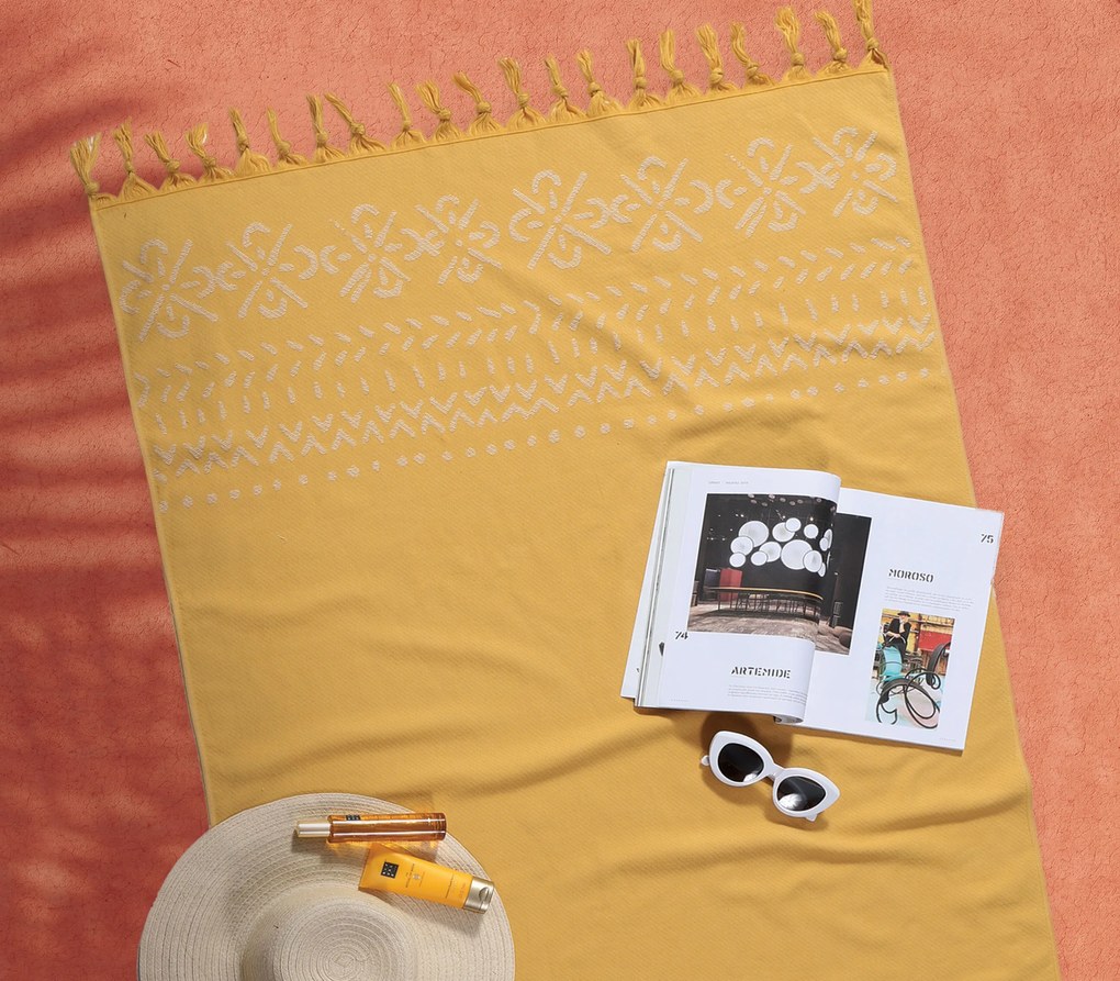 Πετσέτα Θαλάσσης Pestemal Greyson Yellow 90x170 Nef-Nef Homeware