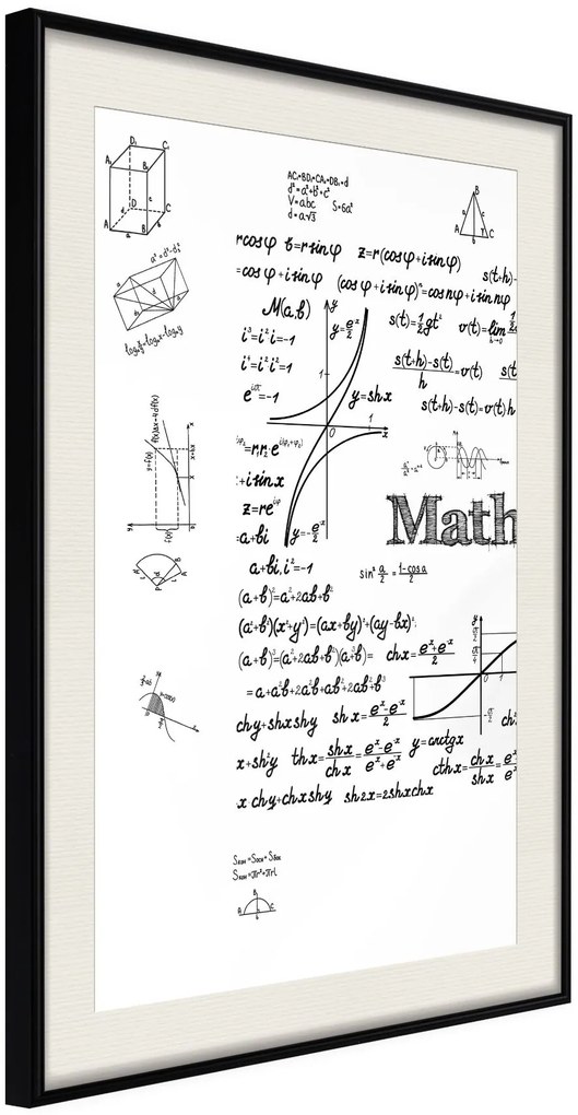 Αφίσα - Math Formulas - 20x30 - Μαύρο - Με πασπαρτού