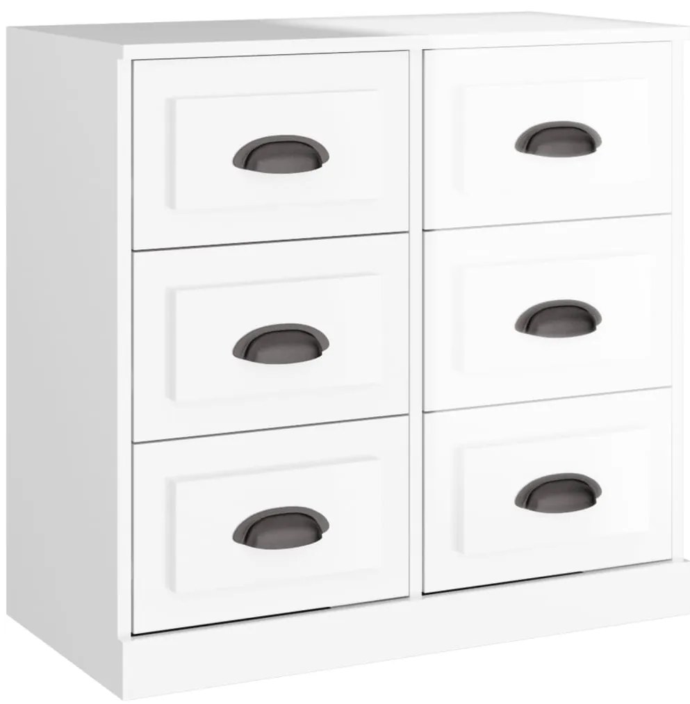 vidaXL Ντουλάπι Γυαλιστερό Λευκό 70x35,5x67,5 εκ. Επεξεργασμένο Ξύλο