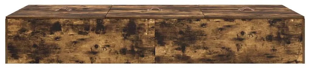 vidaXL Σκελετός Κρεβατιού Καπνιστή δρυς 80 x 200 cm Επεξεργασμένο ξύλο