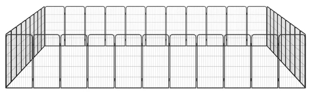 vidaXL Κλουβί Σκύλου 40 Πάνελ Μαύρο 50x100 εκ. Ατσάλι με Βαφή Πούδρας