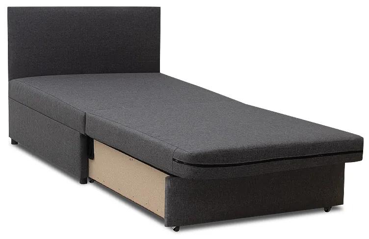 Πολυθρόνα - κρεβάτι Heaton Megapap υφασμάτινη χρώμα γκρι 85x97x88εκ.