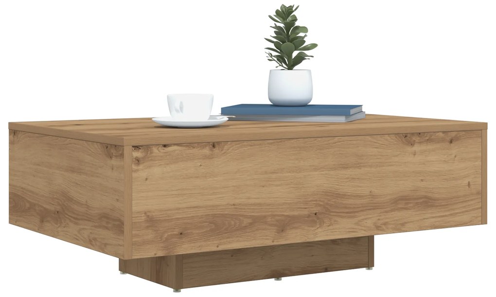 vidaXL Τραπέζι σαλονιού με LED φώτα Artisan Oak 85x55x31 εκ