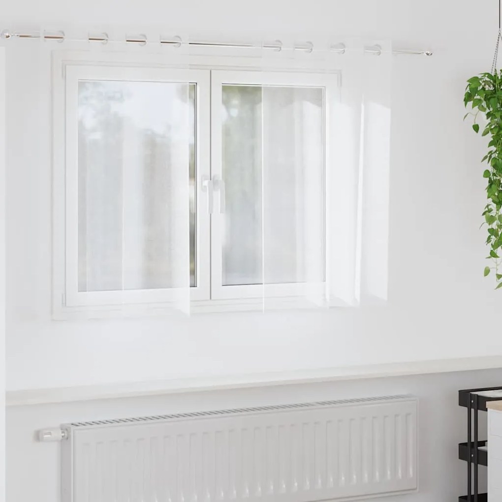 Κουρτίνα βυσσινί 2 pcs Λευκό 140 x 140 cm Πολυεστέρας