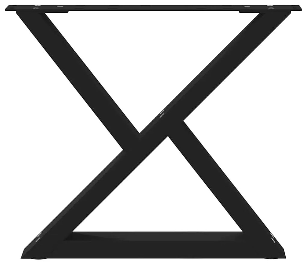 vidaXL Πόδια Τραπεζιού Σαλονιού 2 τεμ. Μαύρο 60x(42-43,3) εκ. Ατσάλι