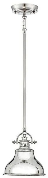 Κρεμαστό Φωτιστικό Οροφής 1xE27  Καμπάνα Φ20cm  Emery Elstead Lighting-QZ-EMERY-P-S-IS-Ασημί QZ-EMERY-P-S-IS
