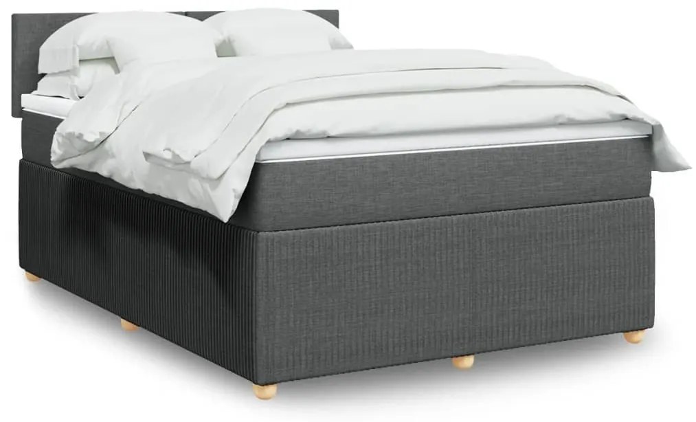 ΚΡΕΒΑΤΙ BOXSPRING ΜΕ ΣΤΡΩΜΑ ΣΚΟΥΡΟ ΓΚΡΙ 140X200 ΕΚ ΥΦΑΣΜΑΤΙΝΟ 3289773