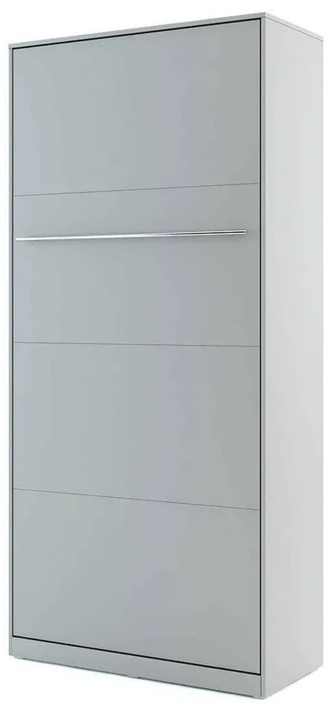 Κρεβάτι - ντουλάπα Concept Pro Lenart AH109 Γκρι, Μονόκλινο, Γκρι, 90x200, Πλαστικοποιημένη μοριοσανίδα, Τάβλες για Κρεβάτι, 105x237x217cm