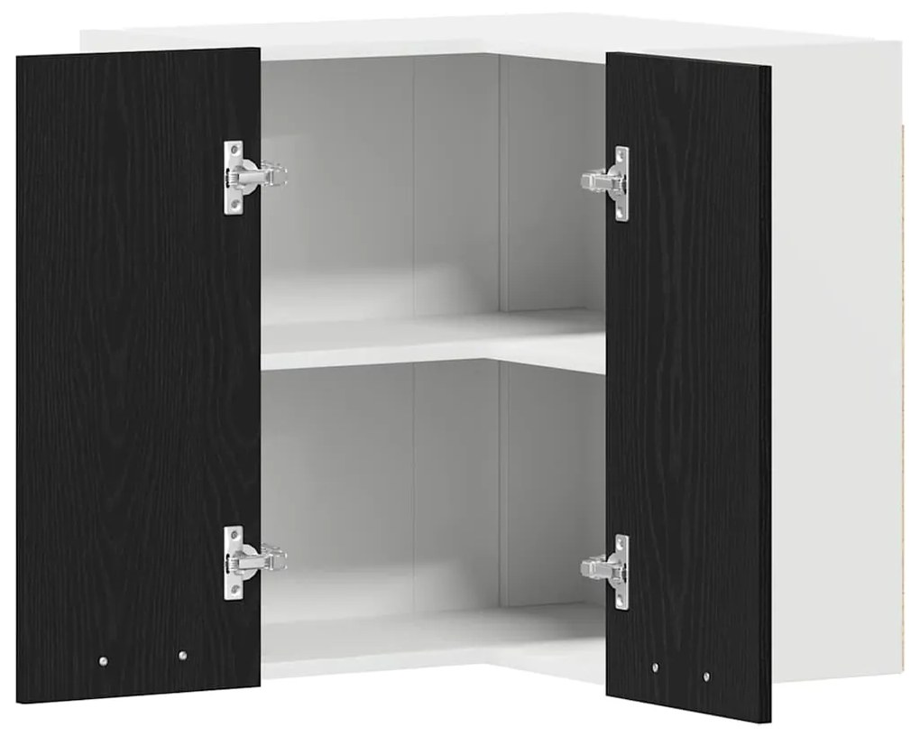 vidaXL Κρεμαστό ντουλάπι με ράφι Lyon Μαύρη Οξυά 57 x 57 x 60 εκ