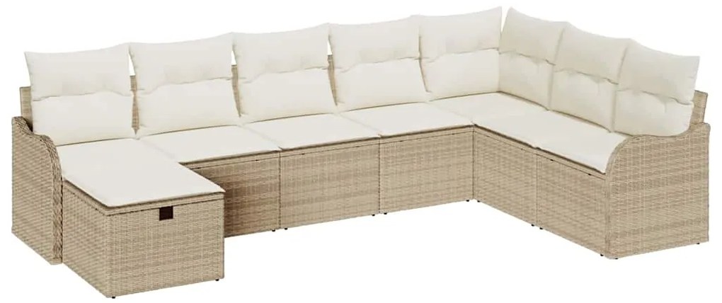 vidaXL Σετ Καναπέ Κήπου 8 pcs μπεζ και κρεμ 287,5 x 177,5 x 85 εκ.