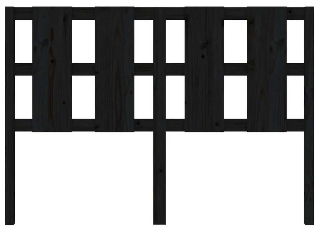 vidaXL Κεφαλάρι Κρεβατιού Μαύρο 125,5 x 4 x 100 εκ. Μασίφ Ξύλο Πεύκου