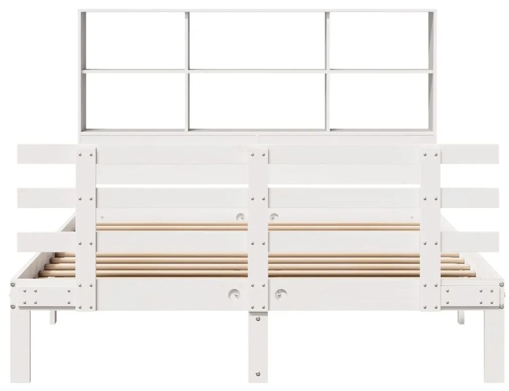 vidaXL Κρεβάτι Βιβλιοθήκη Χωρίς Στρώμα 140x200 εκ Μασίφ Ξύλο Πεύκο