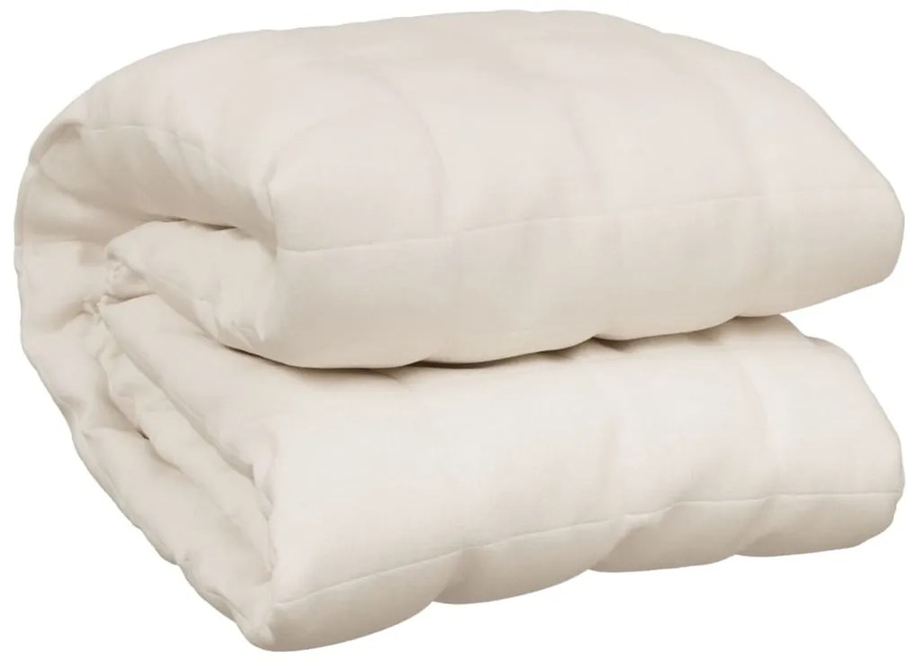 vidaXL Κουβέρτα Βαρύτητας Ανοιχτό Κρεμ 155 x 220 εκ. 7 κ. Υφασμάτινη