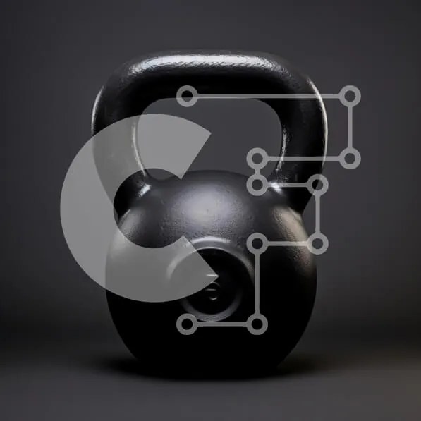 Intra Συλλεκτικό Ξύλινο Παζλ Plywood  4mm - Μαύρο Kettlebell σε σκούρο φόντο Σε Ξύλινο Κουτί - Διαστάσεις: 10x10 cm – 25 κομμάτια