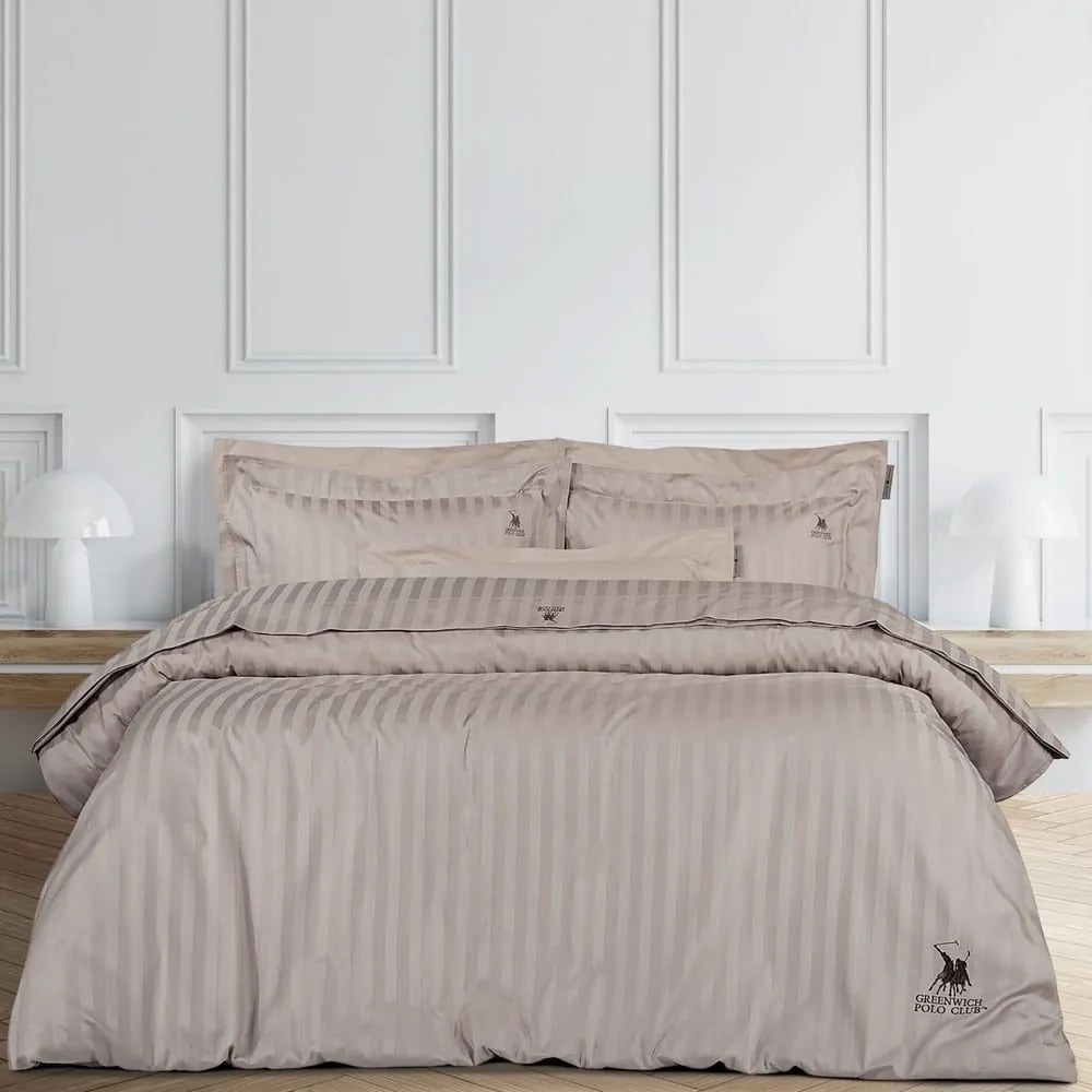Παπλωματοθήκη 2157 (Σετ 3τμχ) Beige Greenwich Polo Club Υπέρδιπλo 220x240cm 100% Cotton Satin