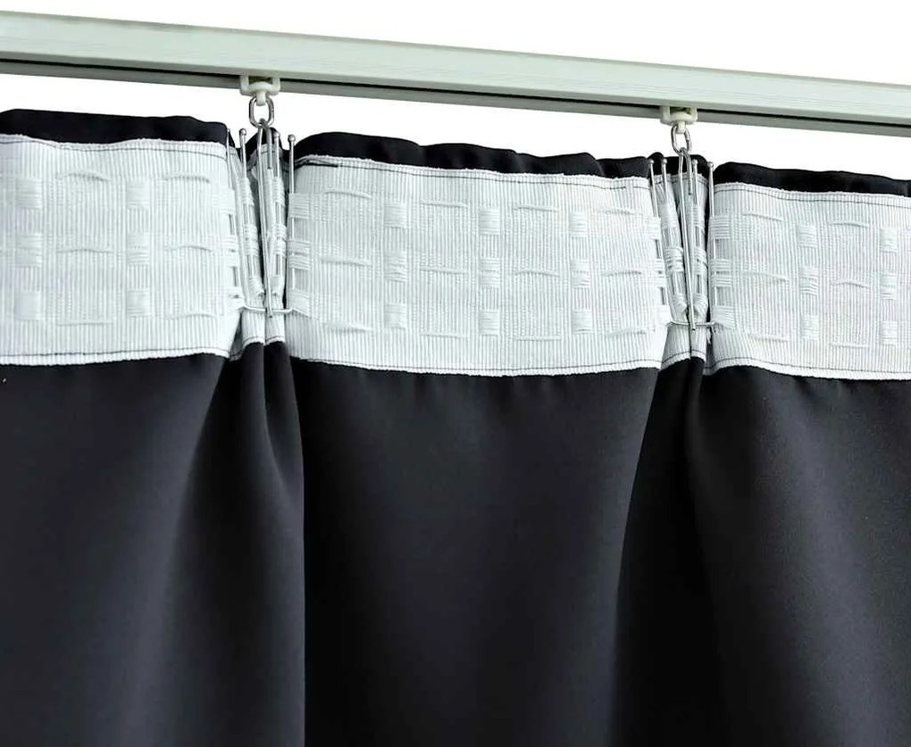 vidaXL Κουρτίνα Συσκότισης με Γάντζους Μαύρη 290 x 245 εκ.